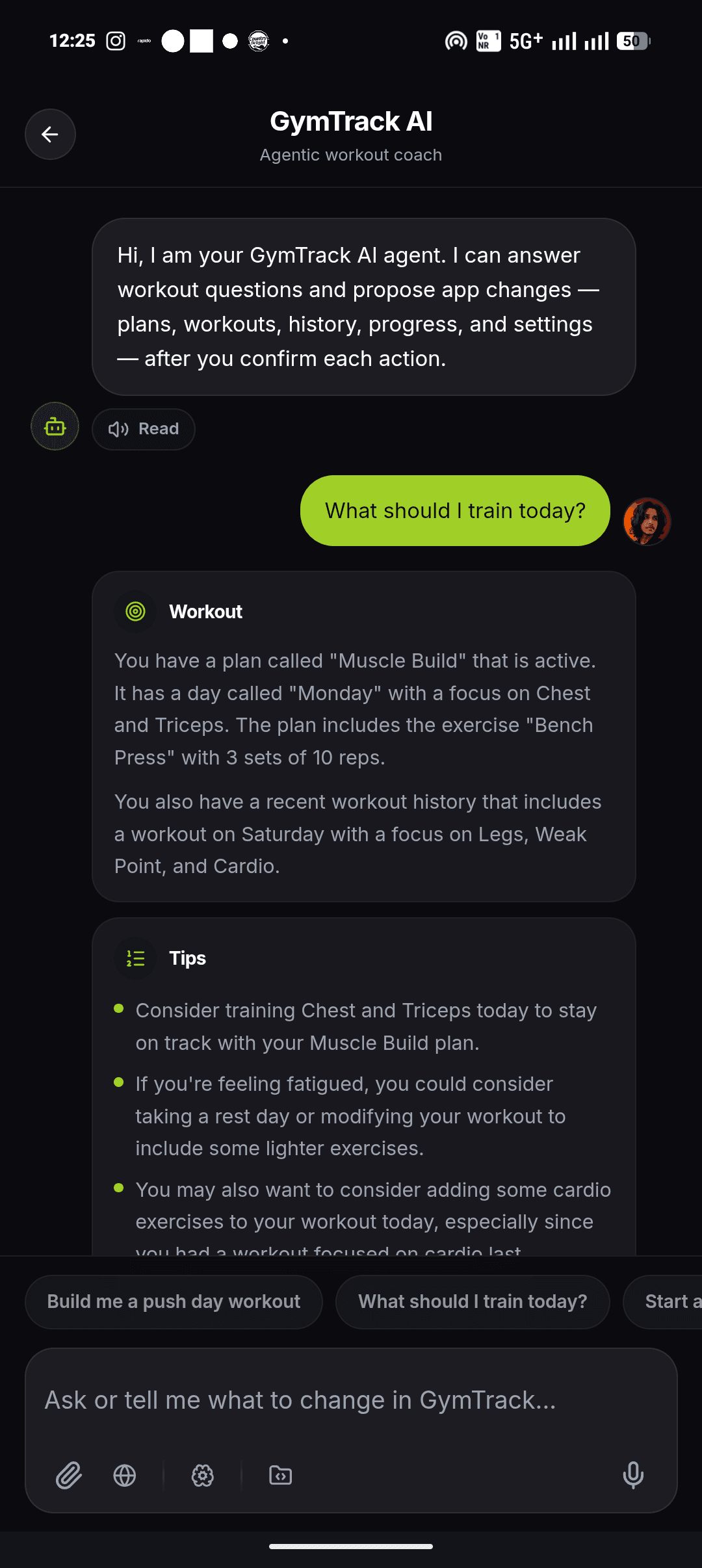 AI workout coach